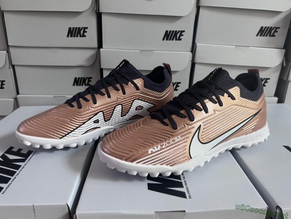 Unisex Nike Air Zoom Mercurial Vapor 15 Pro TF Football Shoes - Rose Gold/Black/White