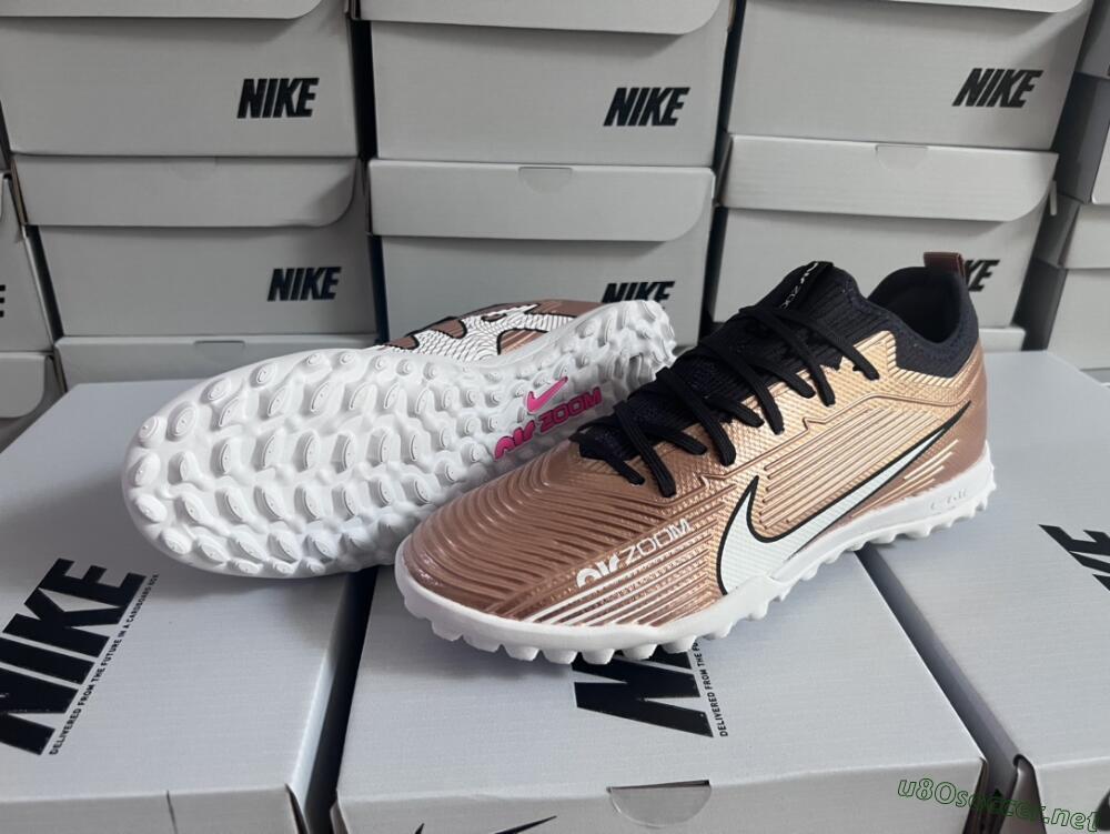 Unisex Nike Air Zoom Mercurial Vapor 15 Pro TF Football Shoes - Rose Gold/Black/White