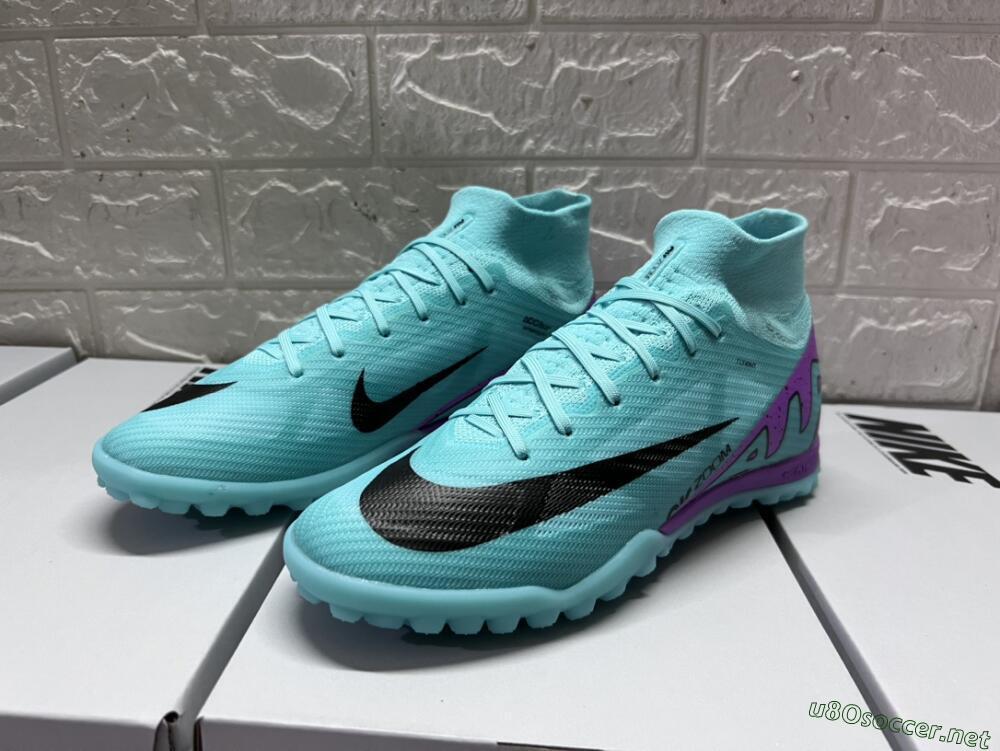 Unisex Nike Air Zoom Mercurial Superfly 9 Elite TF Football Shoes - Blue/Black/Purple