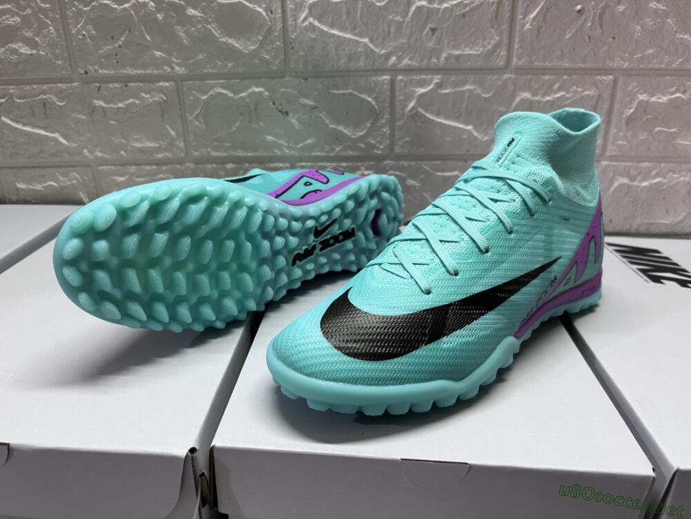 Unisex Nike Air Zoom Mercurial Superfly 9 Elite TF Football Shoes - Blue/Black/Purple