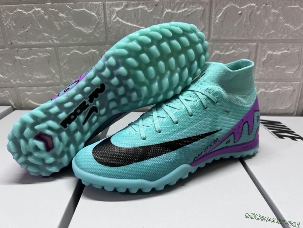Unisex Nike Air Zoom Mercurial Superfly 9 Elite TF Football Shoes - Blue/Black/Purple