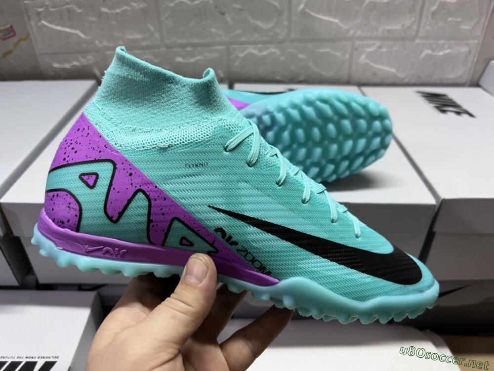 Unisex Nike Air Zoom Mercurial Superfly 9 Elite TF Football Shoes - Blue/Black/Purple