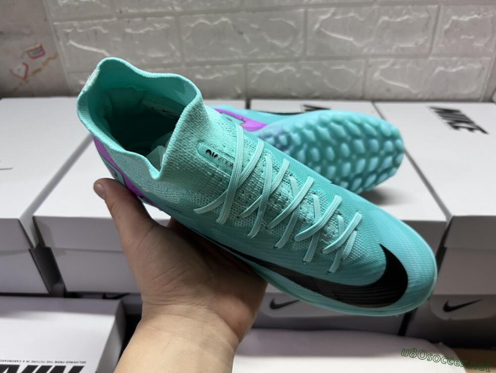 Unisex Nike Air Zoom Mercurial Superfly 9 Elite TF Football Shoes - Blue/Black/Purple
