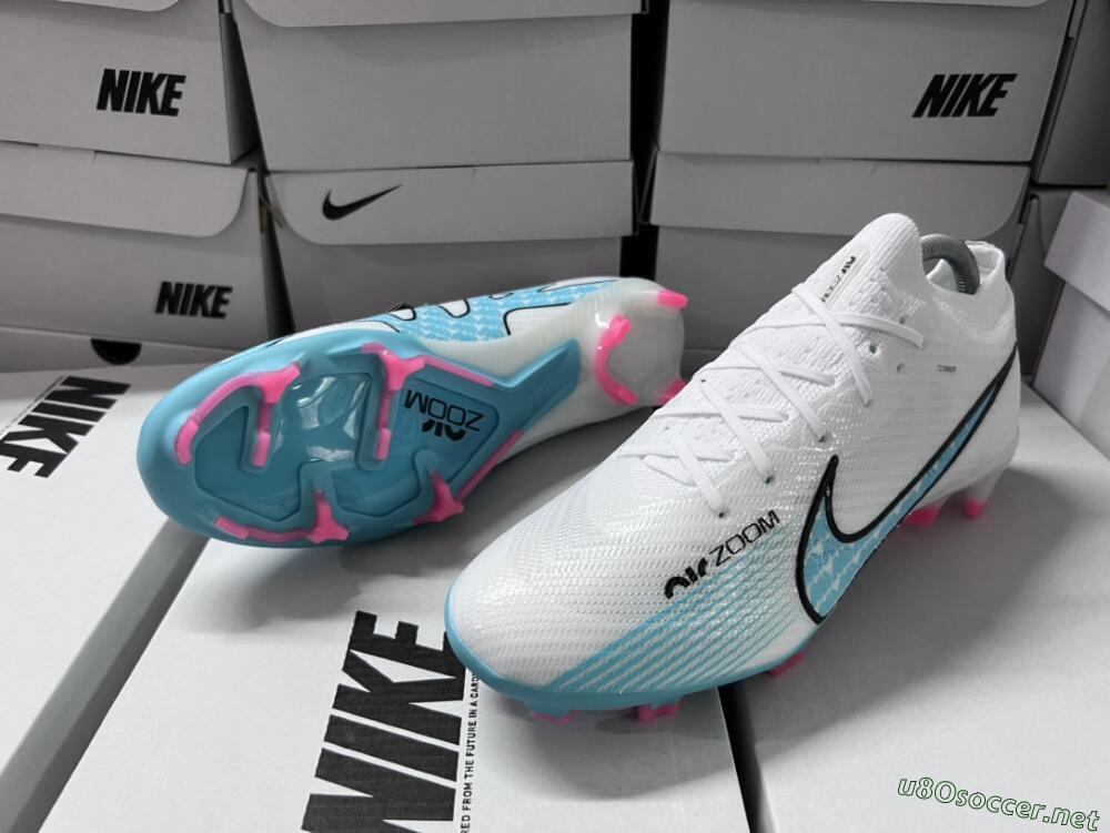 Unisex Nike Air Zoom Mercurial Vapor 15 Elite FG Football Boots - White/Blue/Pink