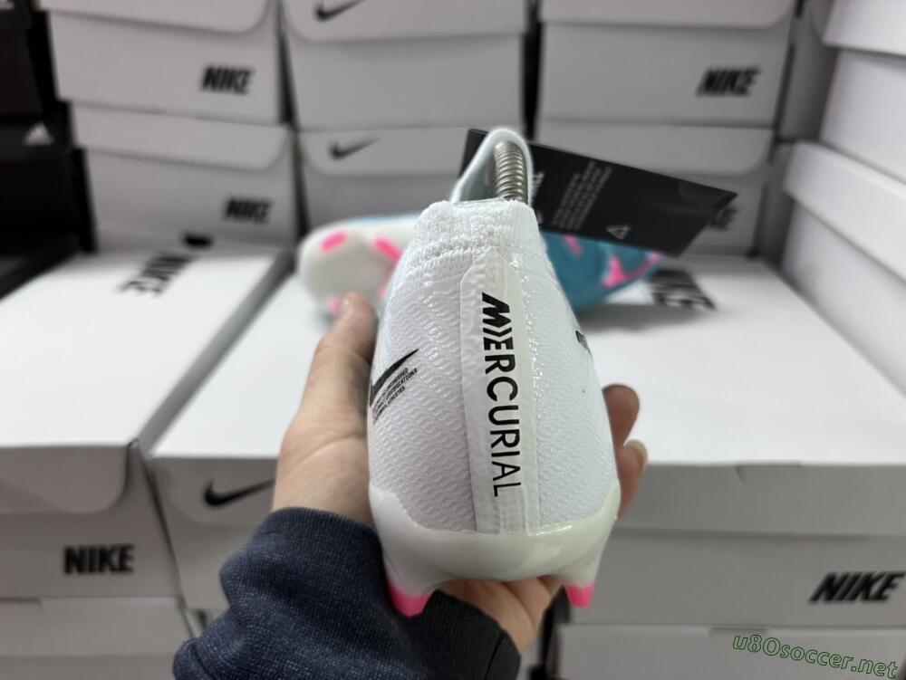 Unisex Nike Air Zoom Mercurial Vapor 15 Elite FG Football Boots - White/Blue/Pink