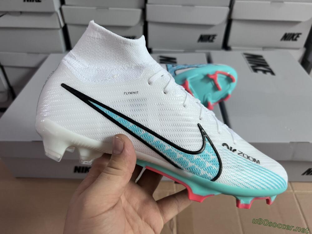 Unisex Nike Air Zoom Mercurial Superfly 9 Elite FG Football Boots - White/Blue/Black