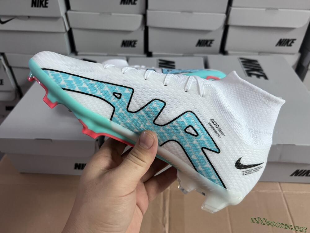 Unisex Nike Air Zoom Mercurial Superfly 9 Elite FG Football Boots - White/Blue/Black