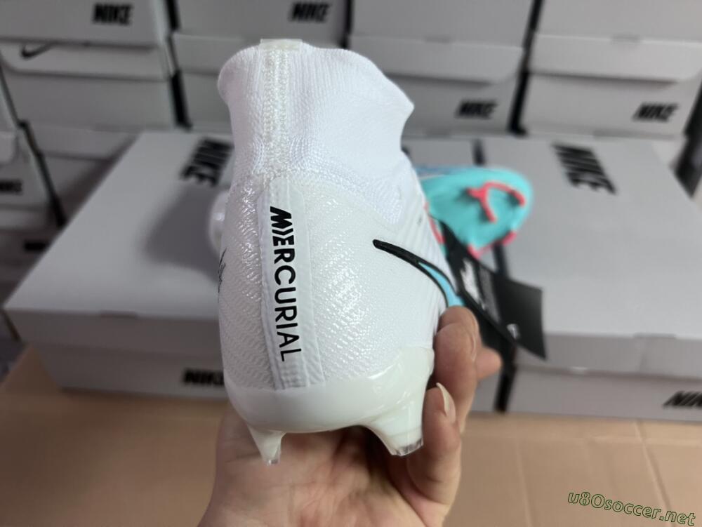 Unisex Nike Air Zoom Mercurial Superfly 9 Elite FG Football Boots - White/Blue/Black