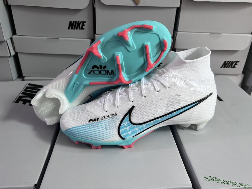 Unisex Nike Air Zoom Mercurial Superfly 9 Elite FG Football Boots - White/Blue/Black