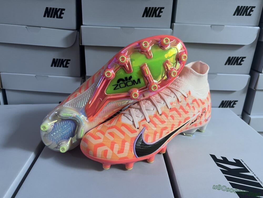 Unisex Nike Air Zoom Mercurial Superfly 9 Elite AG Football Boots - Pink/Black/Purple