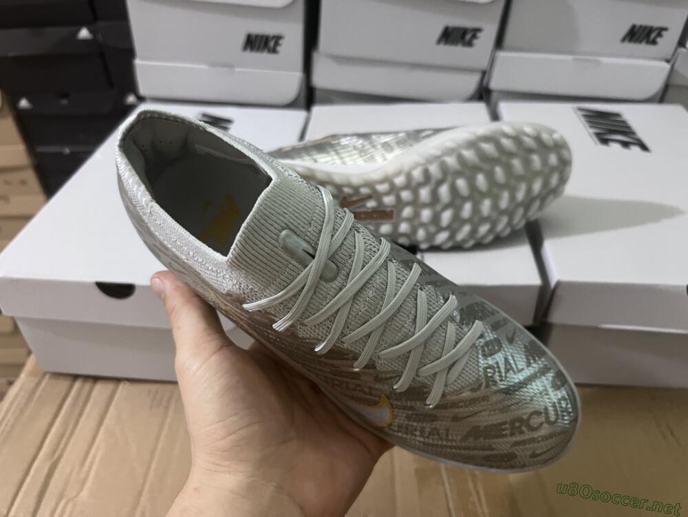 Unisex Nike Air Zoom Mercurial Vapor 15 Elite TF Football Shoes - Silver/Gold