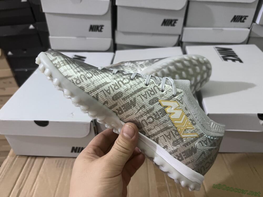 Unisex Nike Air Zoom Mercurial Vapor 15 Elite TF Football Shoes - Silver/Gold