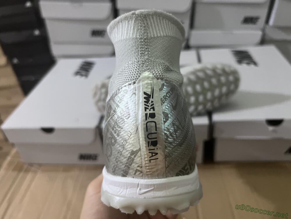 Men's Nike Air Zoom Mercurial Superfly 9 Elite TF Football Shoes - Silver/Gold