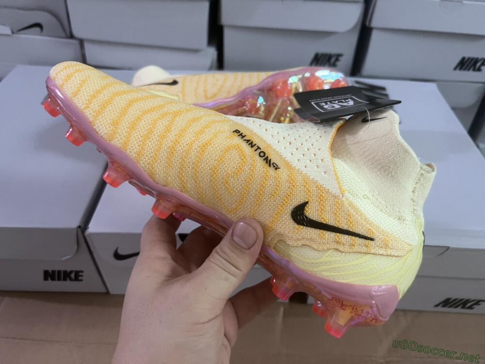 Men's Nike Phantom GX Elite DF Link Blaze Pack FG Football Boots - Citron Tint/Burgundy Crush