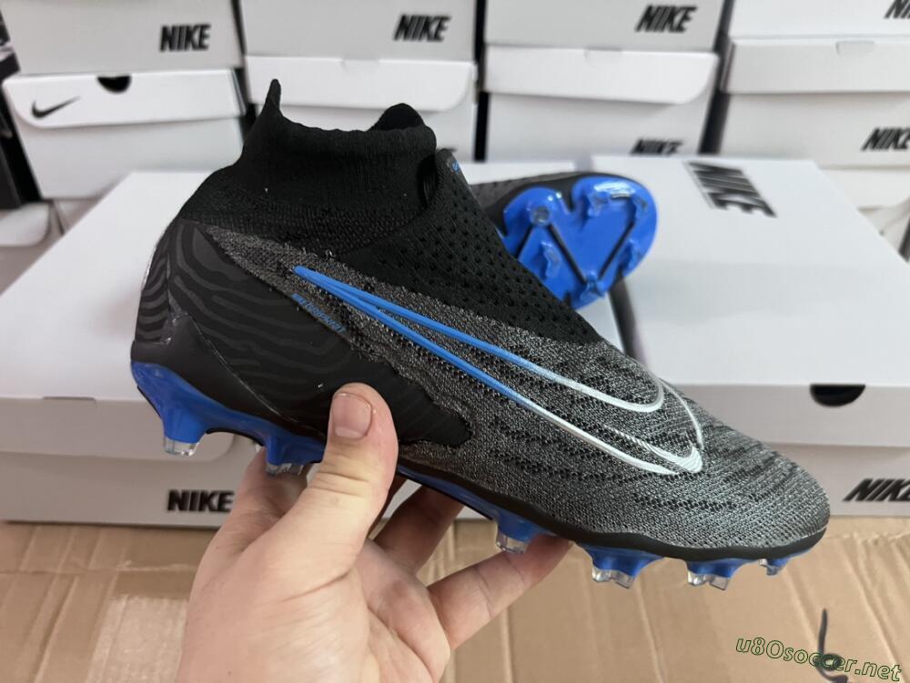 Men's Nike Phantom GX Elite DF Link FG Football Boots - Grey/Black/Blue