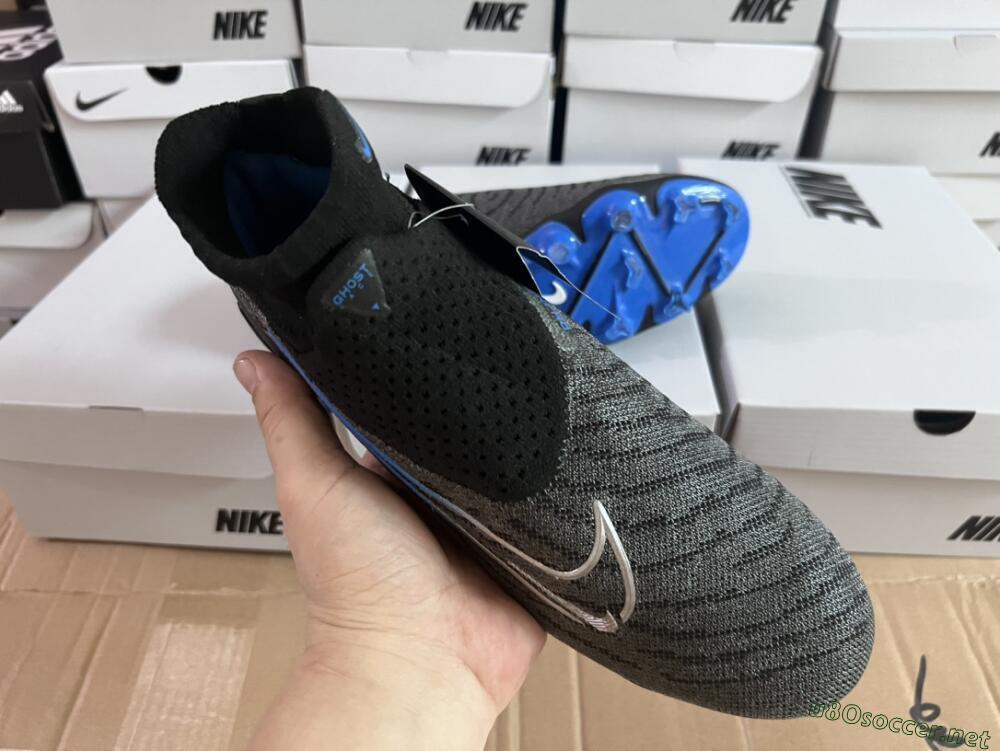 Men's Nike Phantom GX Elite DF Link FG Football Boots - Grey/Black/Blue
