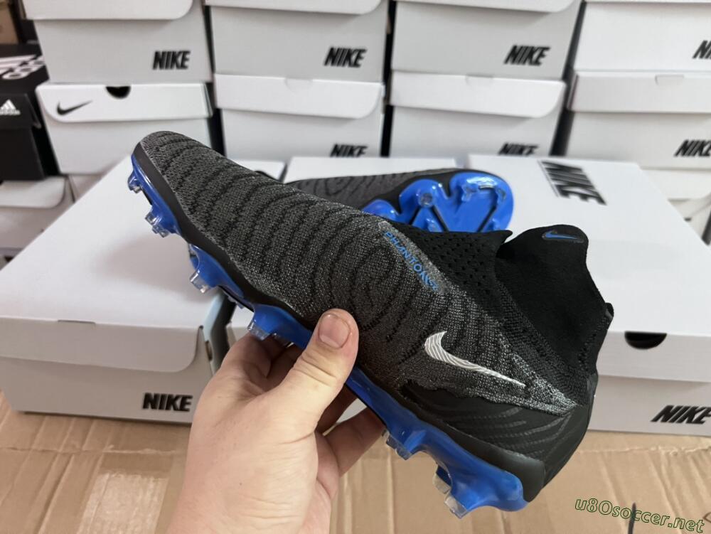 Men's Nike Phantom GX Elite DF Link FG Football Boots - Grey/Black/Blue