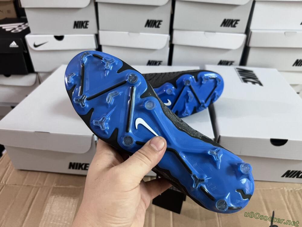 Men's Nike Phantom GX Elite DF Link FG Football Boots - Grey/Black/Blue