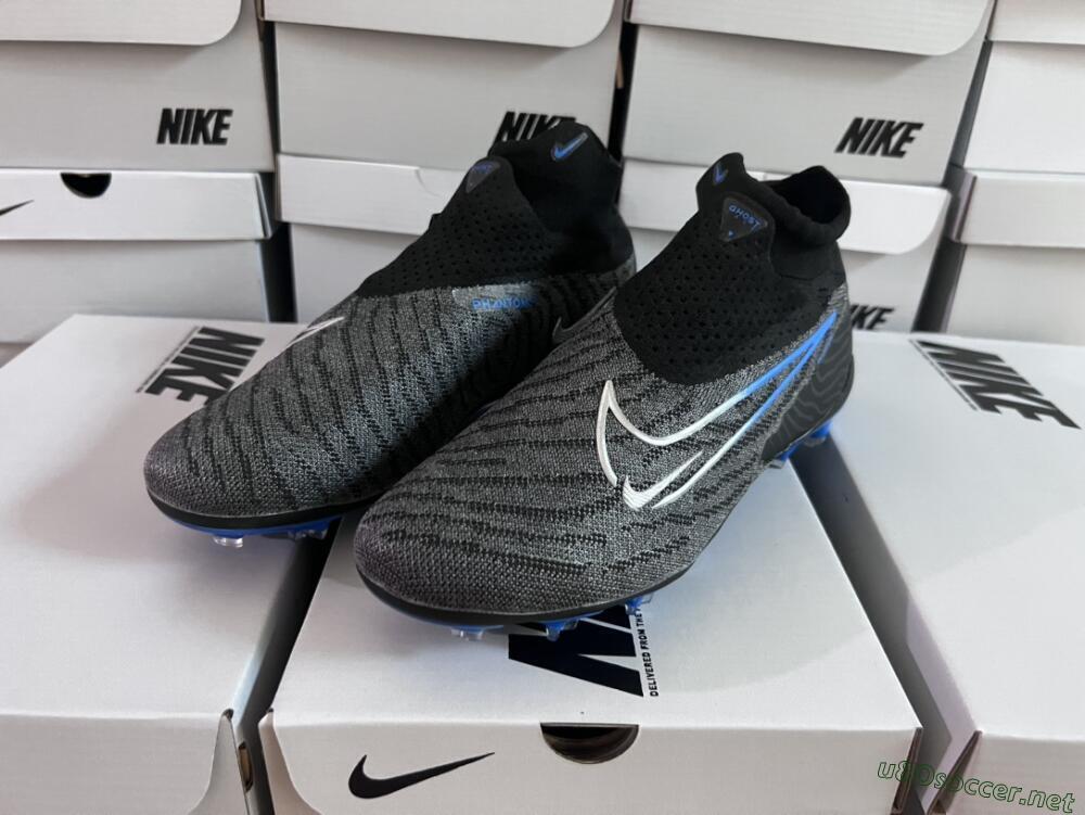 Men's Nike Phantom GX Elite DF Link FG Football Boots - Grey/Black/Blue