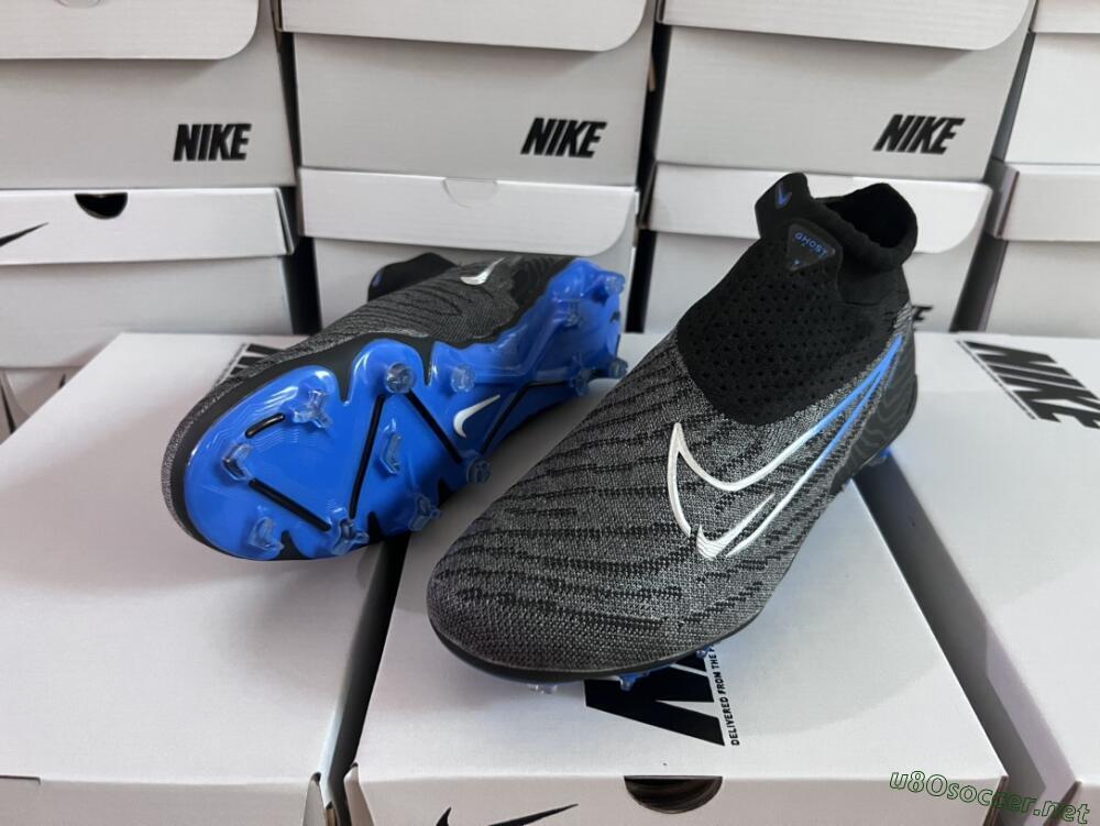 Men's Nike Phantom GX Elite DF Link FG Football Boots - Grey/Black/Blue