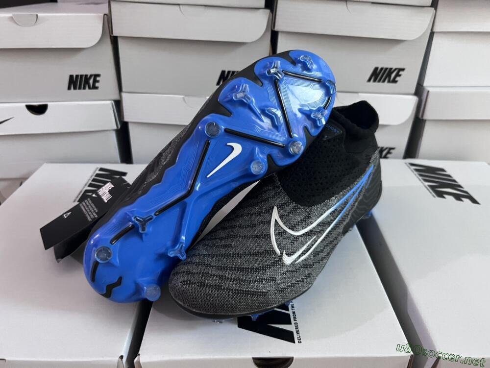Men's Nike Phantom GX Elite DF Link FG Football Boots - Grey/Black/Blue