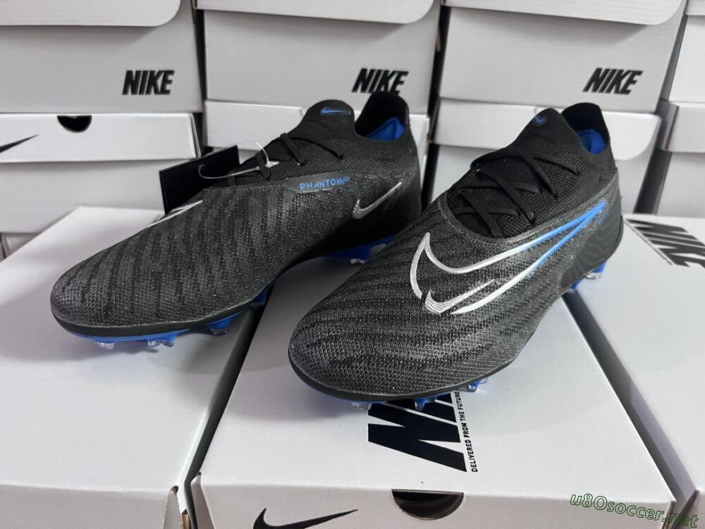 Men's Nike Phantom GX Elite FG Football Boots - Black/Grey/Blue