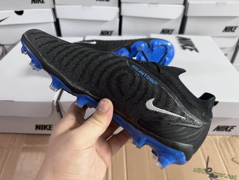 Men's Nike Phantom GX Elite FG Football Boots - Black/Grey/Blue