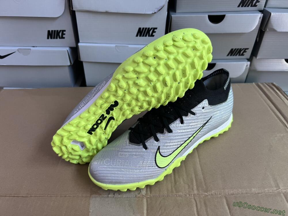 Unisex Nike Air Zoom Mercurial Vapor 15 Elite TF Football Shoes - Silver/Green/Black