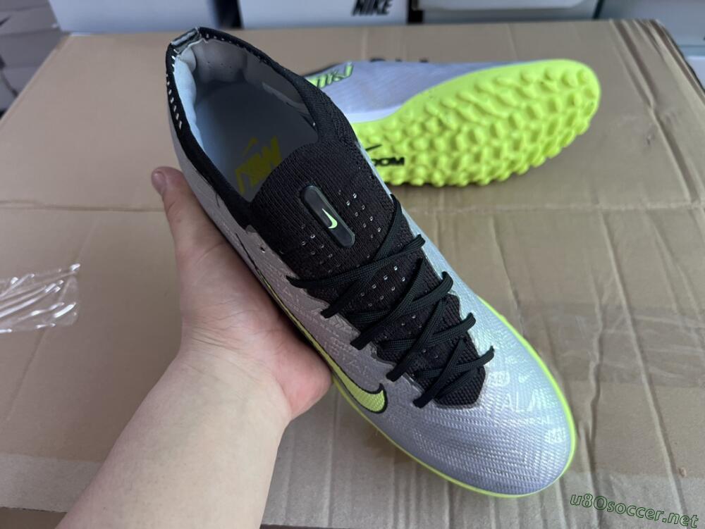 Unisex Nike Air Zoom Mercurial Vapor 15 Elite TF Football Shoes - Silver/Green/Black