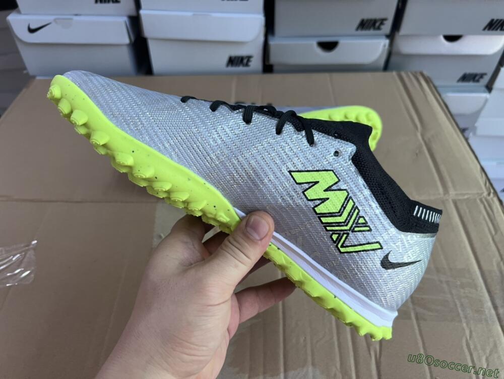 Unisex Nike Air Zoom Mercurial Vapor 15 Elite TF Football Shoes - Silver/Green/Black
