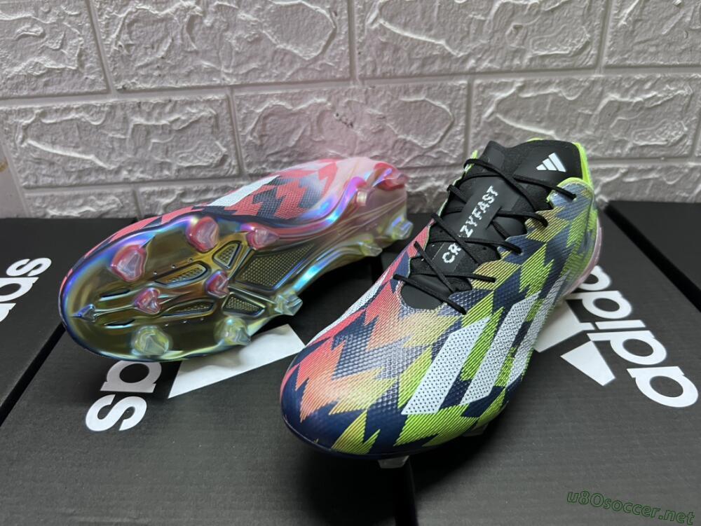 Men's Adidas X Crazyfast Limited Edition FG Football Boots - White/Yellow/Orange/Black