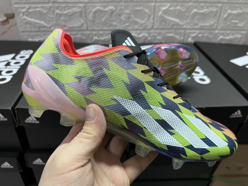 Men's Adidas X Crazyfast Limited Edition FG Football Boots - White/Yellow/Orange/Black