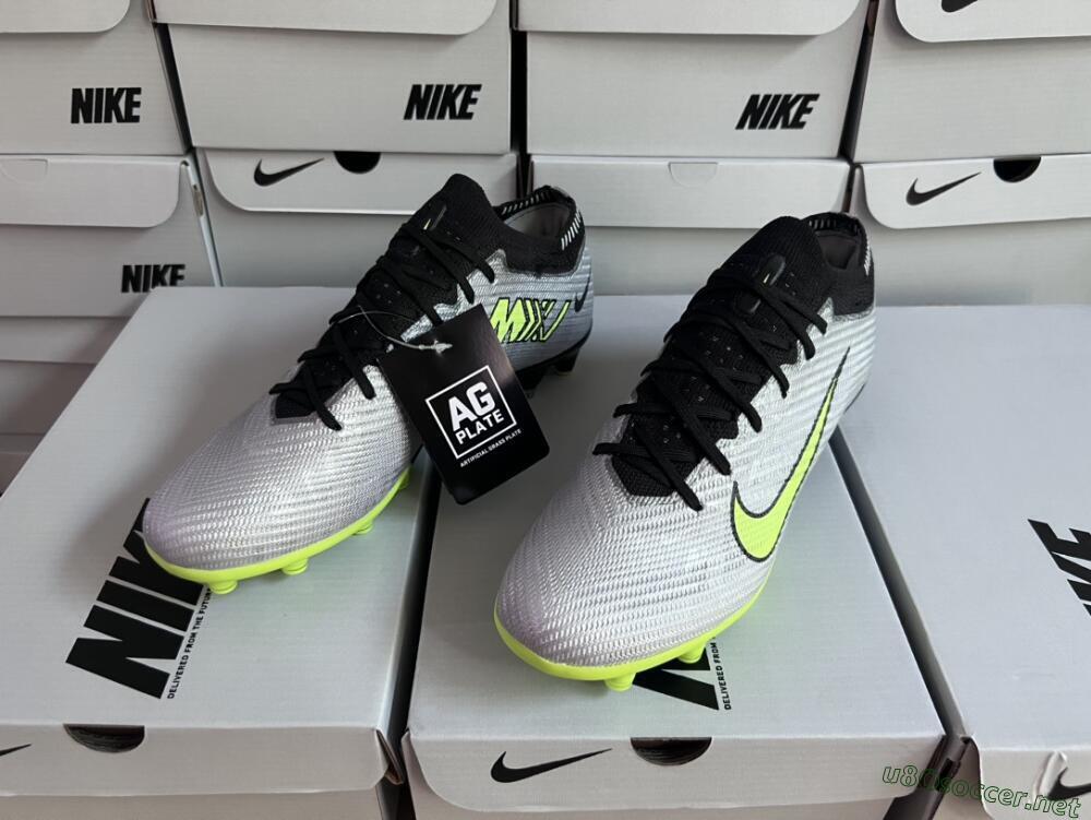 Unisex Nike Air Zoom Vapor 15 Elite SE AG Football Boots - Silver/Green/Black