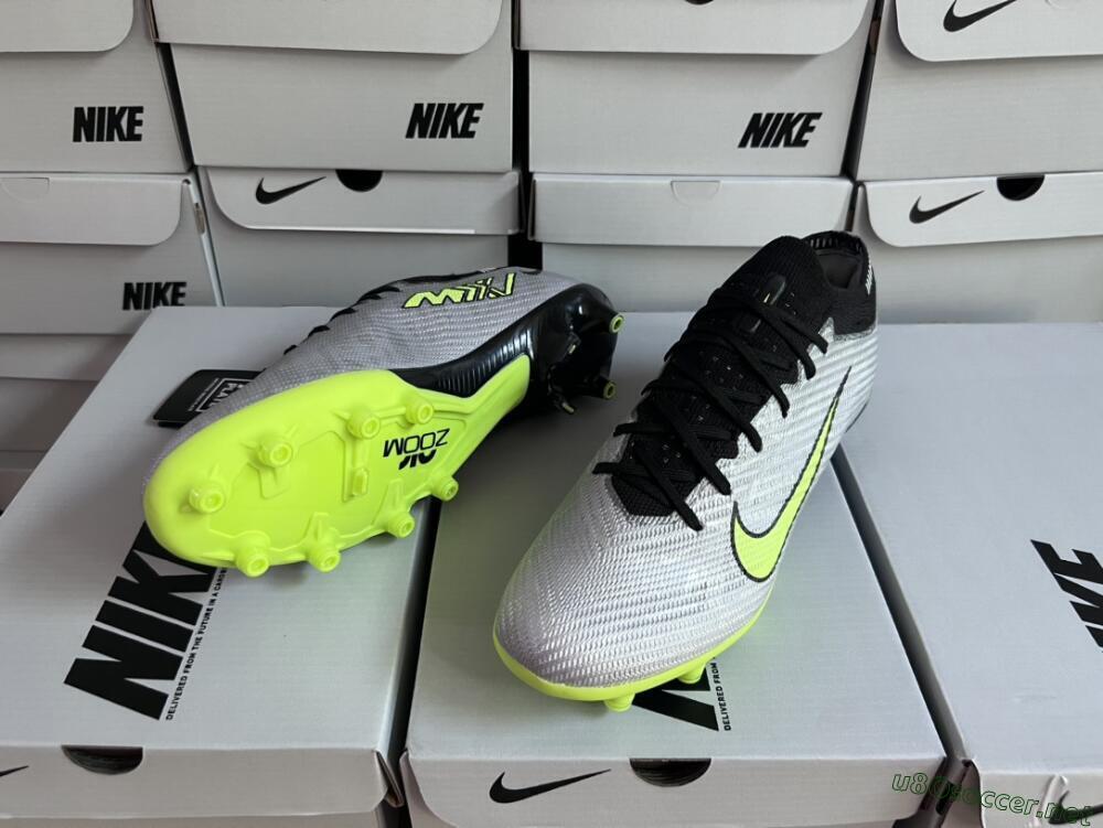 Unisex Nike Air Zoom Vapor 15 Elite SE AG Football Boots - Silver/Green/Black