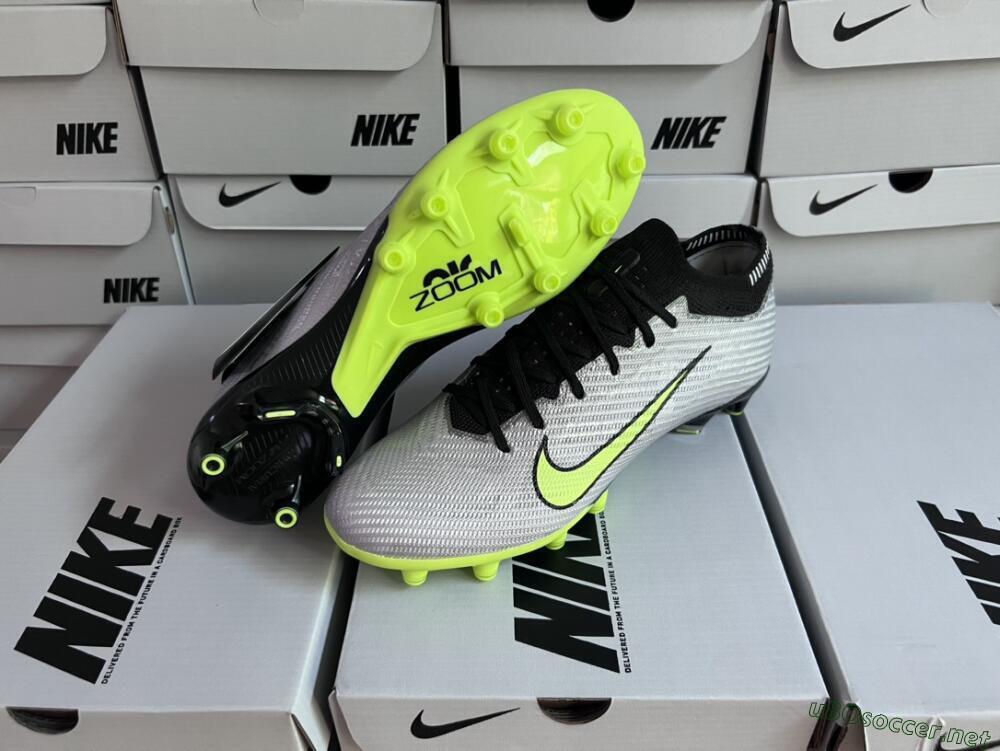 Unisex Nike Air Zoom Vapor 15 Elite SE AG Football Boots - Silver/Green/Black