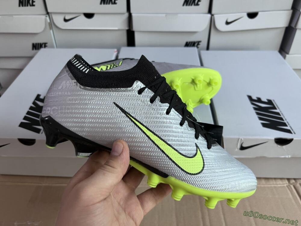 Unisex Nike Air Zoom Vapor 15 Elite SE AG Football Boots - Silver/Green/Black