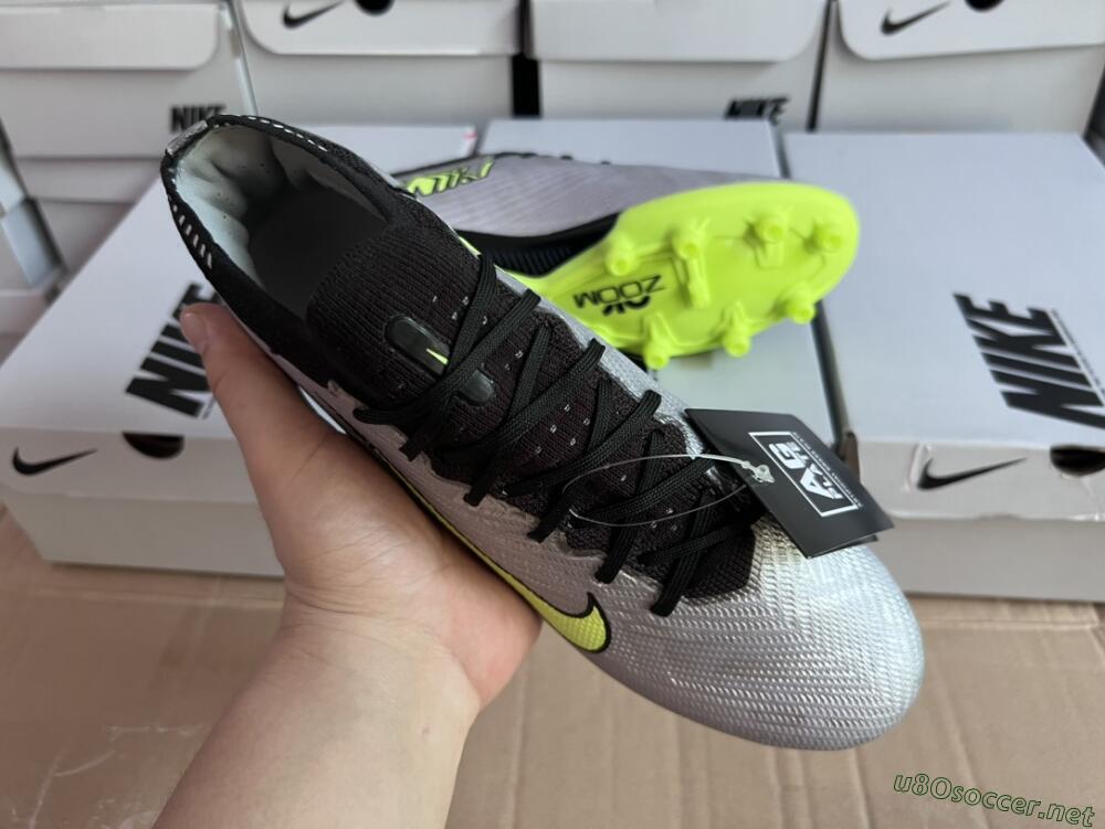 Unisex Nike Air Zoom Vapor 15 Elite SE AG Football Boots - Silver/Green/Black