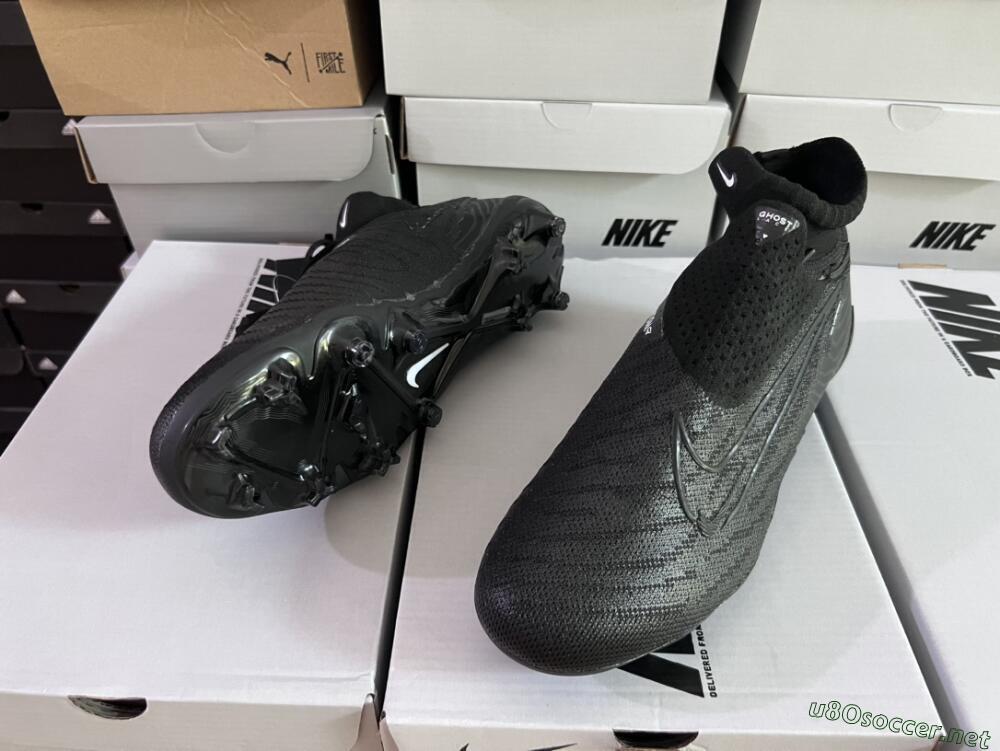 Unisex Nike Phantom GX Elite DF Link FG Football Boots - Black/White/Black