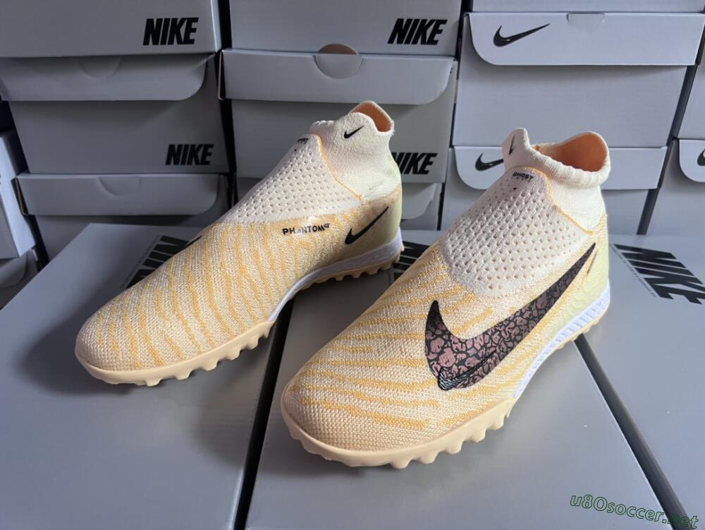 Unisex Nike Phantom GX Elite DF Link TF Football Shoes - Yellow/Black/Brown