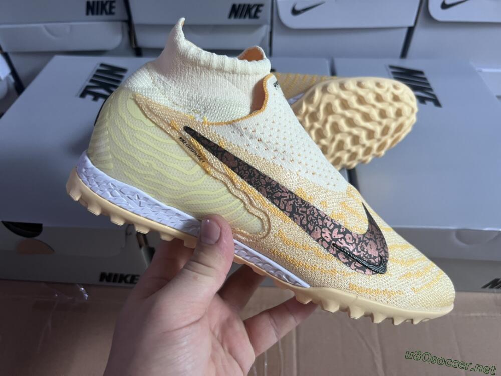 Unisex Nike Phantom GX Elite DF Link TF Football Shoes - Yellow/Black/Brown