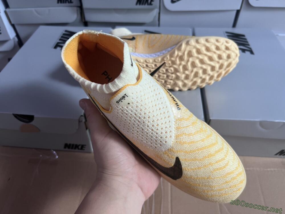 Unisex Nike Phantom GX Elite DF Link TF Football Shoes - Yellow/Black/Brown