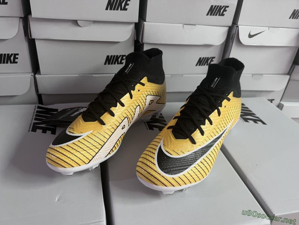 Men's Nike Air Zoom Mercurial Superfly 9 Elite FG Football Boots - Yellow/Black/White