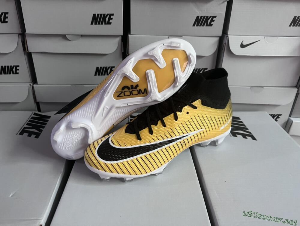 Men's Nike Air Zoom Mercurial Superfly 9 Elite FG Football Boots - Yellow/Black/White