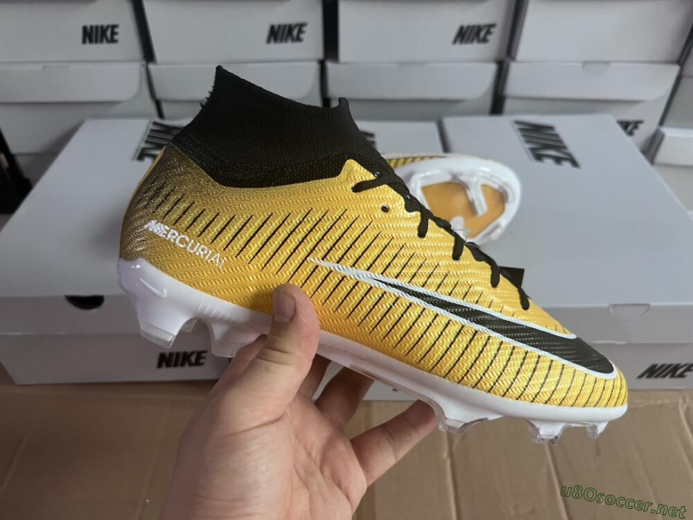 Men's Nike Air Zoom Mercurial Superfly 9 Elite FG Football Boots - Yellow/Black/White