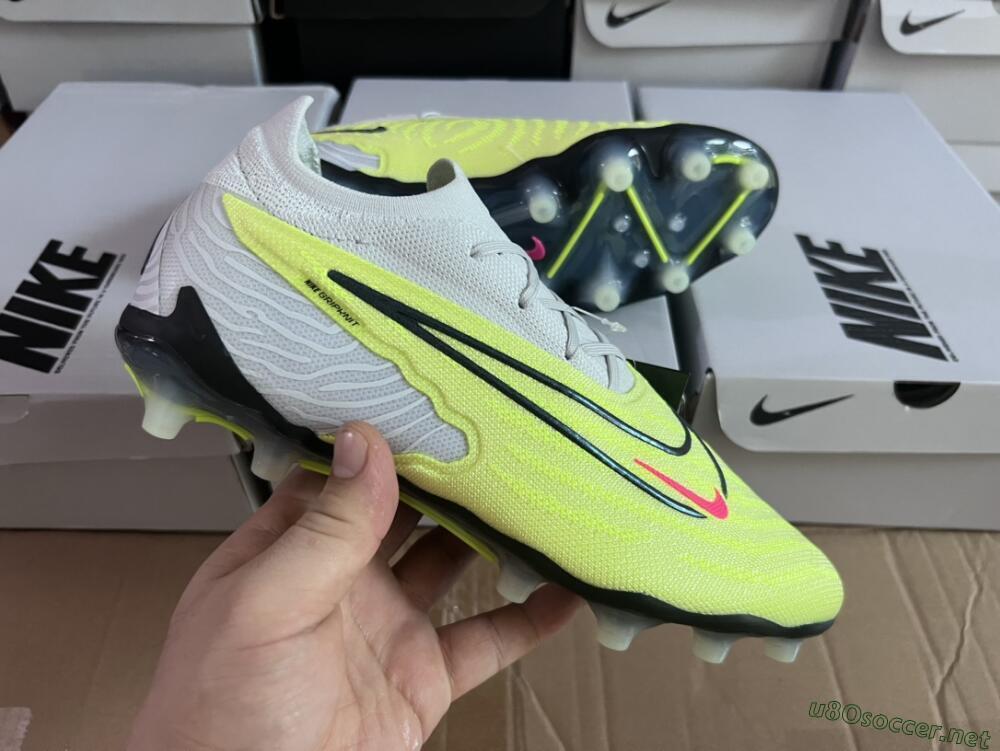 Men's Nike Phantom GX Elite AG Football Boots - Grey/Yellow/Black