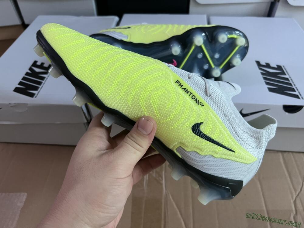 Men's Nike Phantom GX Elite AG Football Boots - Grey/Yellow/Black