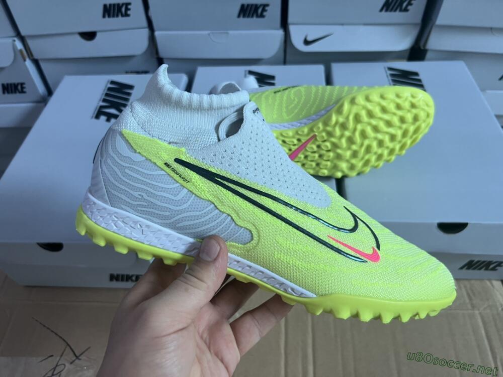 Unisex Nike Phantom GX Elite DF Link TF Football Shoes - Green/Black/White