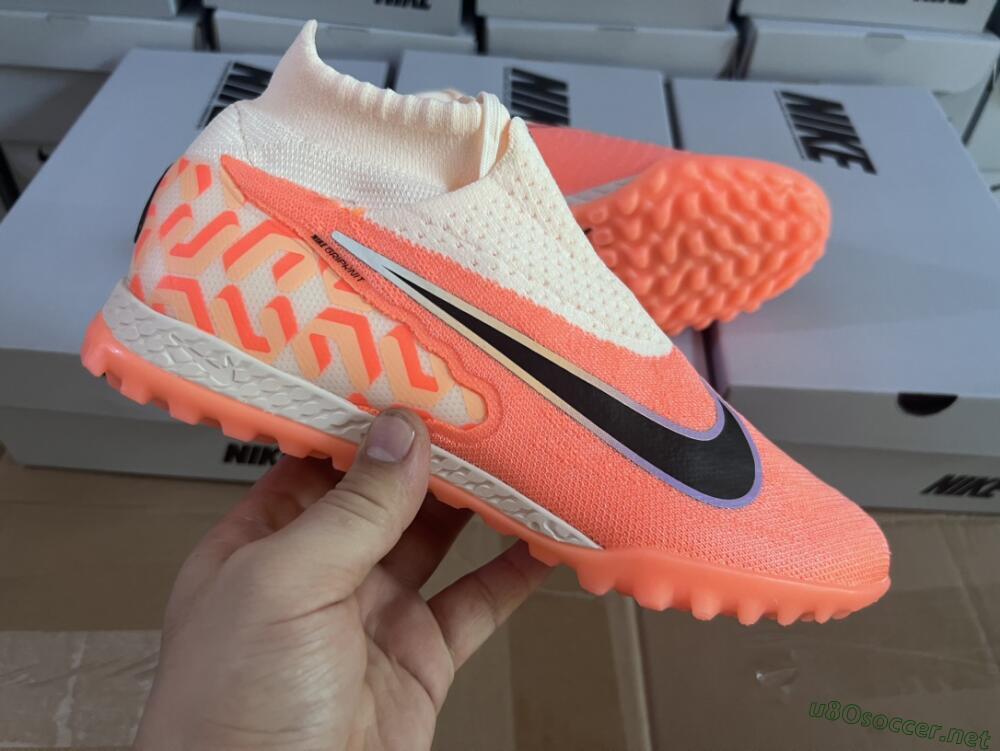 Unisex Nike Phantom GX Elite DF Link TF Football Shoes - Orange/Black/Pink