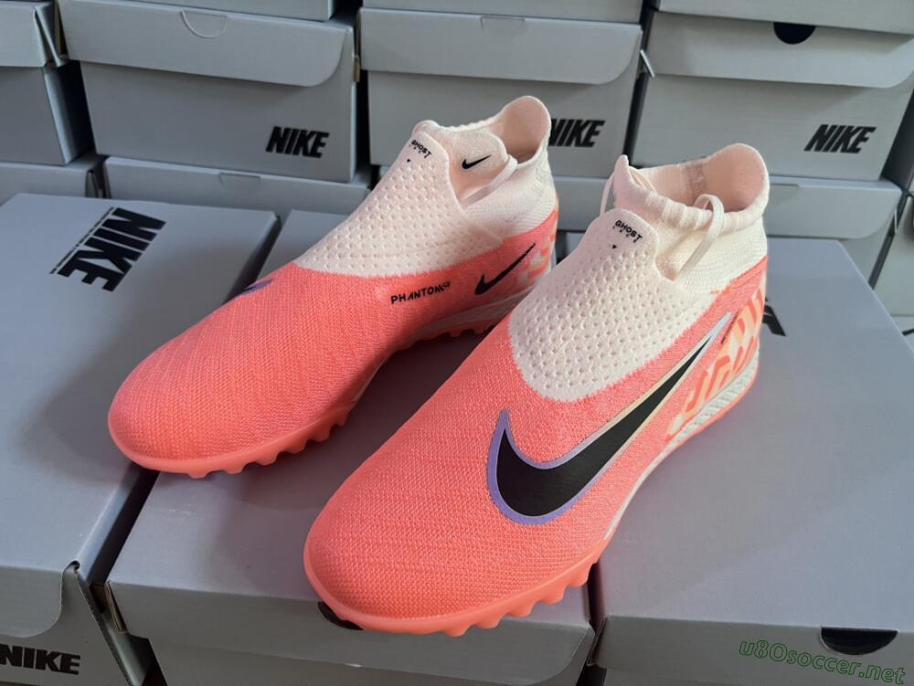Unisex Nike Phantom GX Elite DF Link TF Football Shoes - Orange/Black/Pink