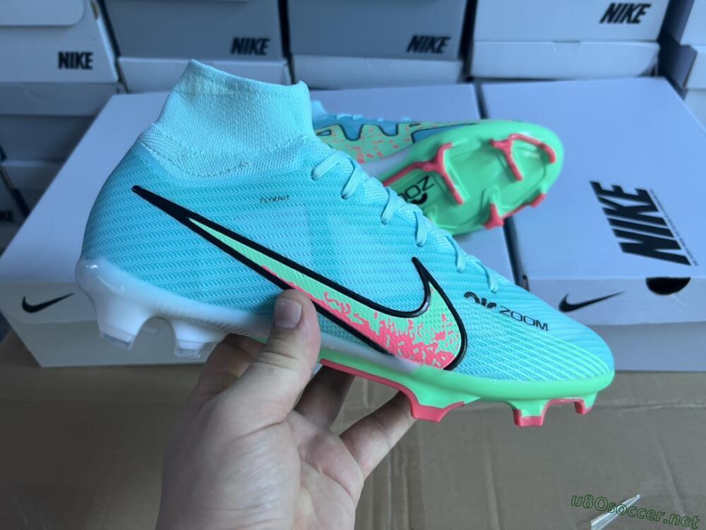 Men's Nike Air Zoom Mercurial Superfly 9 Elite FG Football Boots - Blue/Green/Black